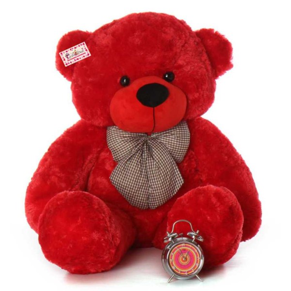 4 Feet Red Big Teddy Bear with a Bow